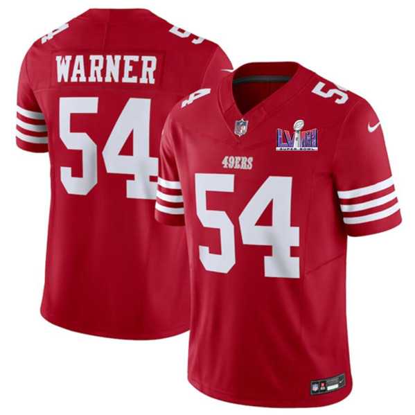 Men & Women & Youth San Francisco 49ers #54 Fred Warner Red 2024 F.U.S.E. Super Bowl LVIII Patch Vapor Untouchable Limited Jersey
